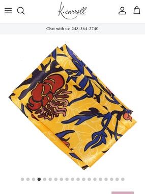 NWOT Yellow Floral Silk Scarf Measures 2” X 38” BY 2”X 41” on opposite ends